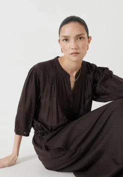 hush Dresses|Lhea Midi Dress Chocolate brown