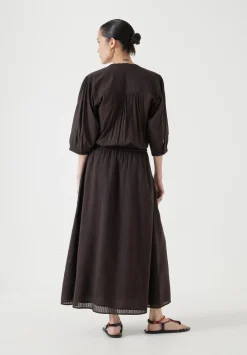 hush Dresses|Lhea Midi Dress Chocolate brown