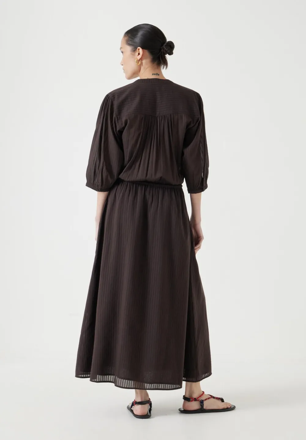 hush Dresses|Lhea Midi Dress Chocolate brown