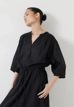 hush Dresses|Lhea Midi Dress Washed Black