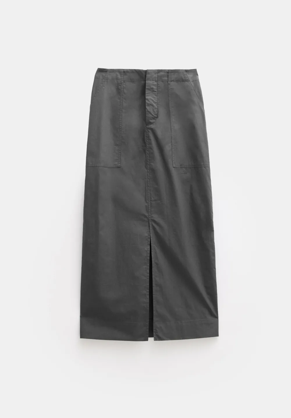 hush Skirts|Lightweight Cotton Column Midi Skirt Washed Black