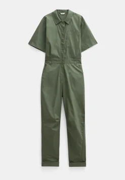 hush Jumpsuits|Dresses|Lightweight Cotton Utility Jumpsuit Khaki Green