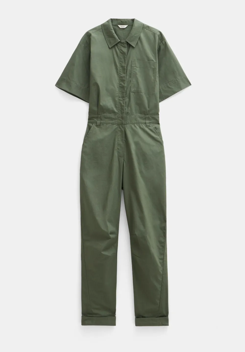 hush Jumpsuits|Dresses|Lightweight Cotton Utility Jumpsuit Khaki Green