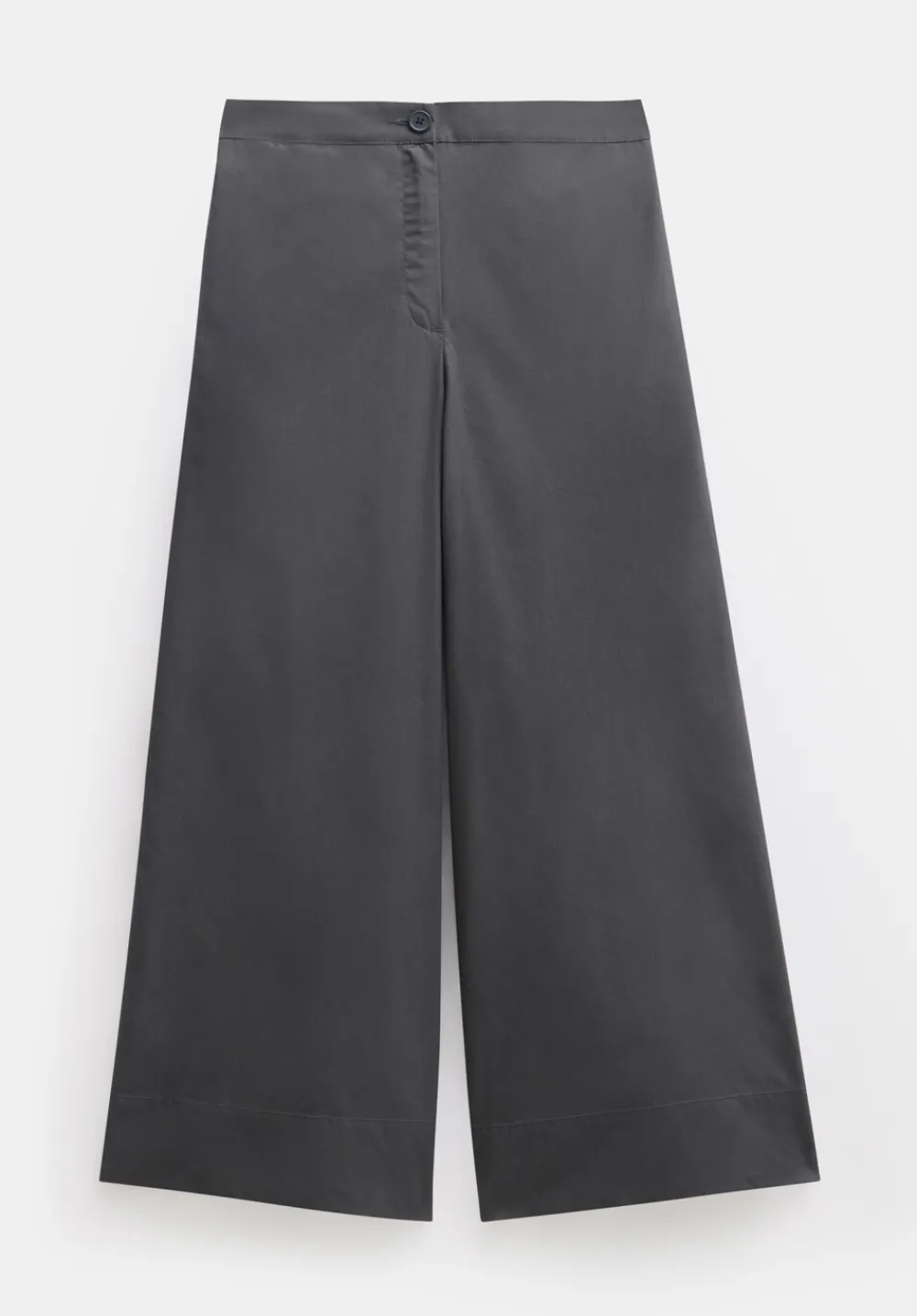 hush Trousers|Lightweight Cotton Wide Leg Cropped Trousers Washed Black