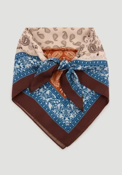 hush Scarves|Lightweight Printed Scarf Brown Mix
