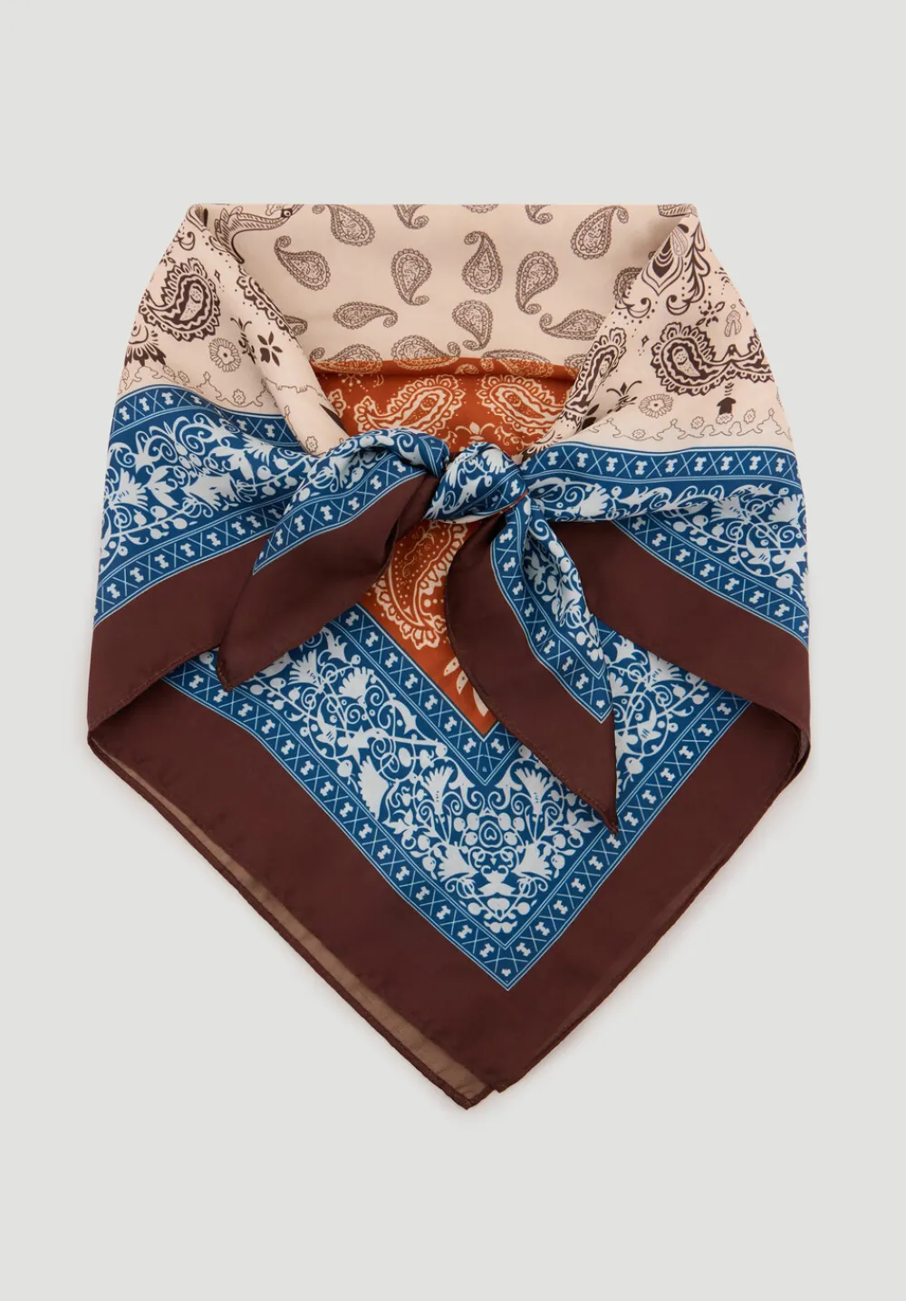 hush Scarves|Lightweight Printed Scarf Brown Mix