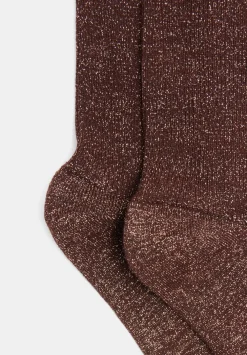 hush Socks & Tights|Lily Lurex Socks Chocolate brown