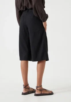 hush Shorts|Linen Blend Lya Bermuda Shorts Washed Black