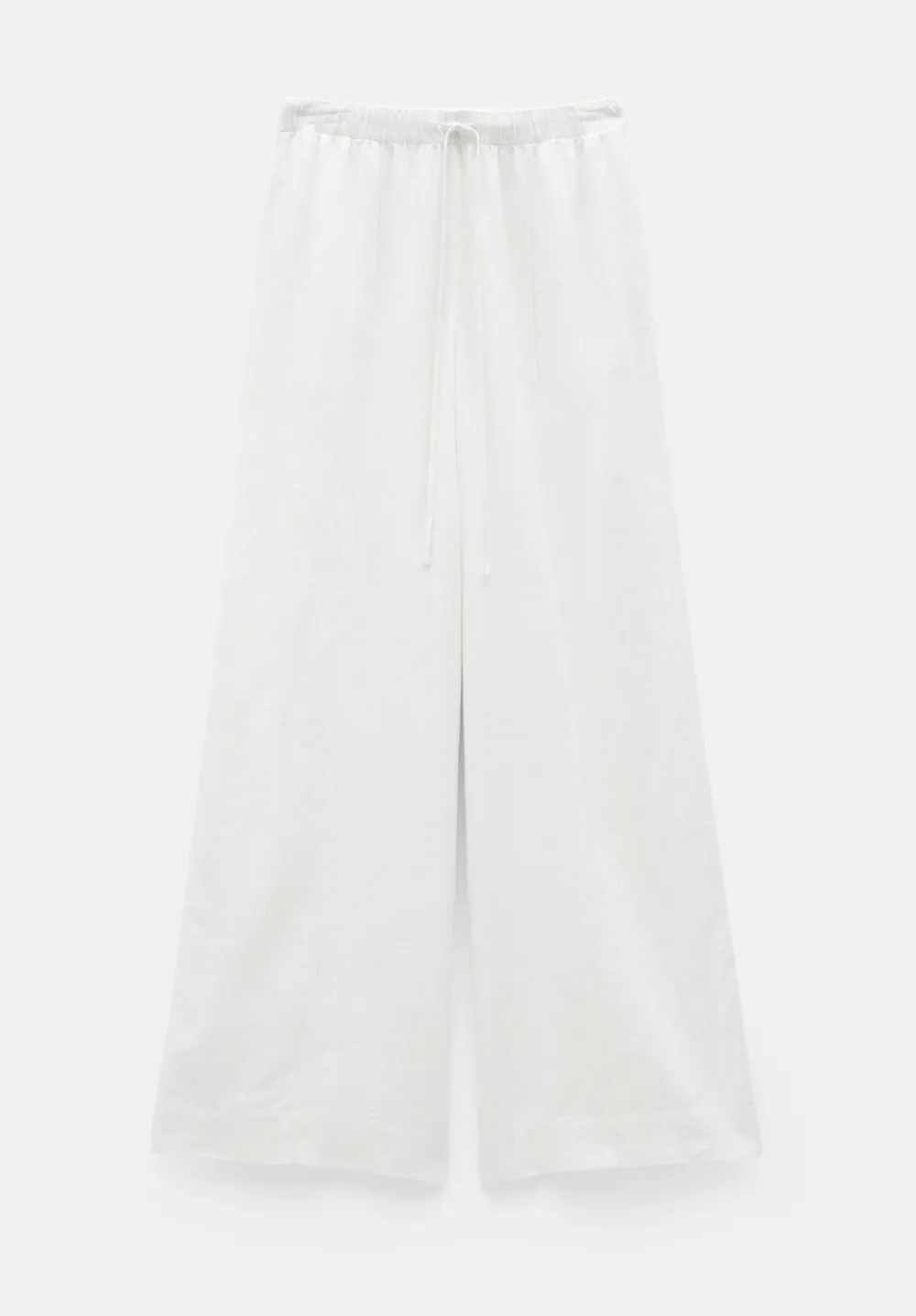 hush Trousers|Linen Blend Petunia Wide Leg Trousers White
