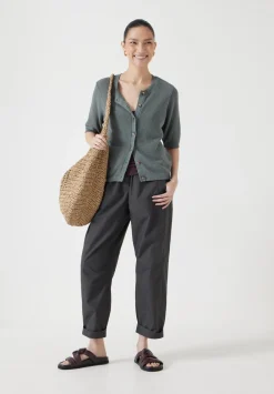 hush Tops & T-Shirts|Jumpers & Cardigans|Linen Blend Short Sleeve Cardigan Sage Green