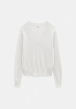hush Jumpers & Cardigans|Linen Blend V Neck Jumper Netural