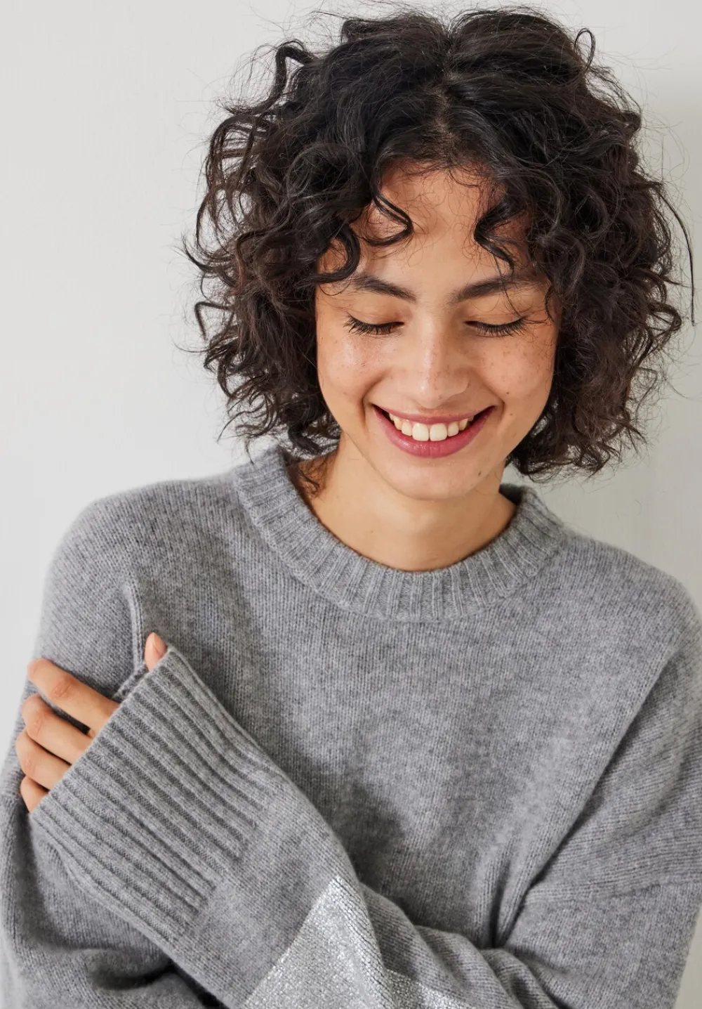 hush Jumpers & Cardigans|Livvy Merino Wool Detachable Roll Neck Jumper Mid Grey Marl