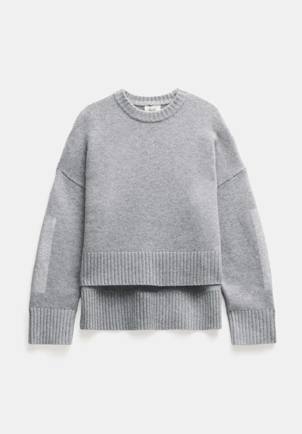 hush Jumpers & Cardigans|Livvy Merino Wool Detachable Roll Neck Jumper Mid Grey Marl