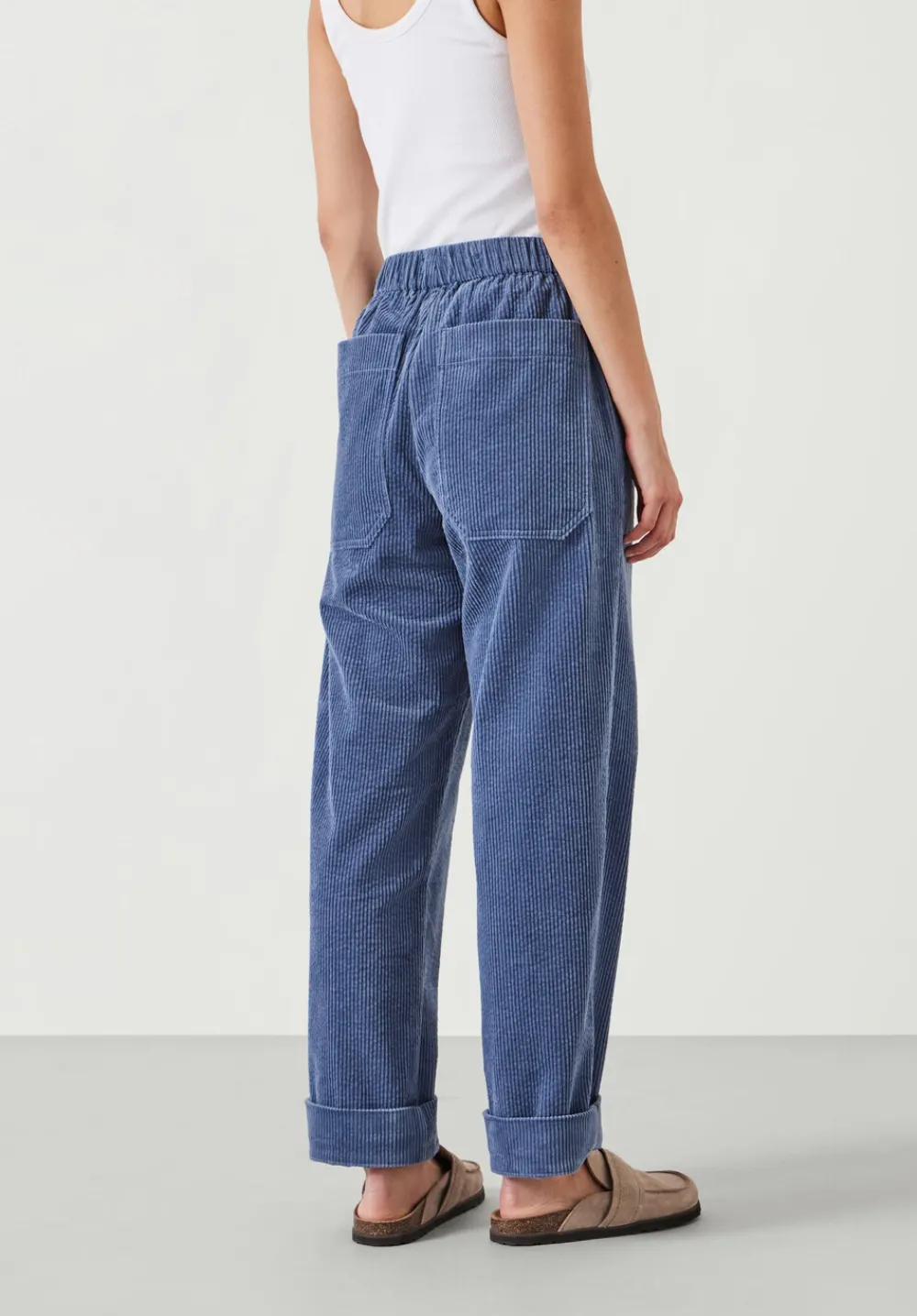 hush Joggers & Leggings|Trousers|Liza Cord Joggers Mid Blue
