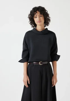 hush Shirts & Blouses|Tops & T-Shirts|Long Sleeve Cowl Neck Top Black