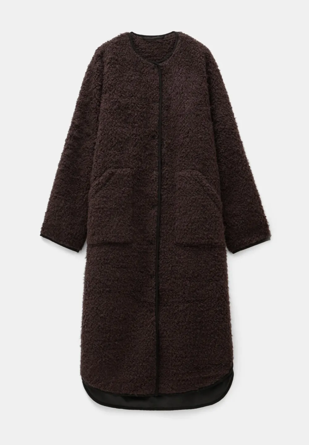hush Jackets & Coats|Longline Faux Fur Coat Chocolate brown