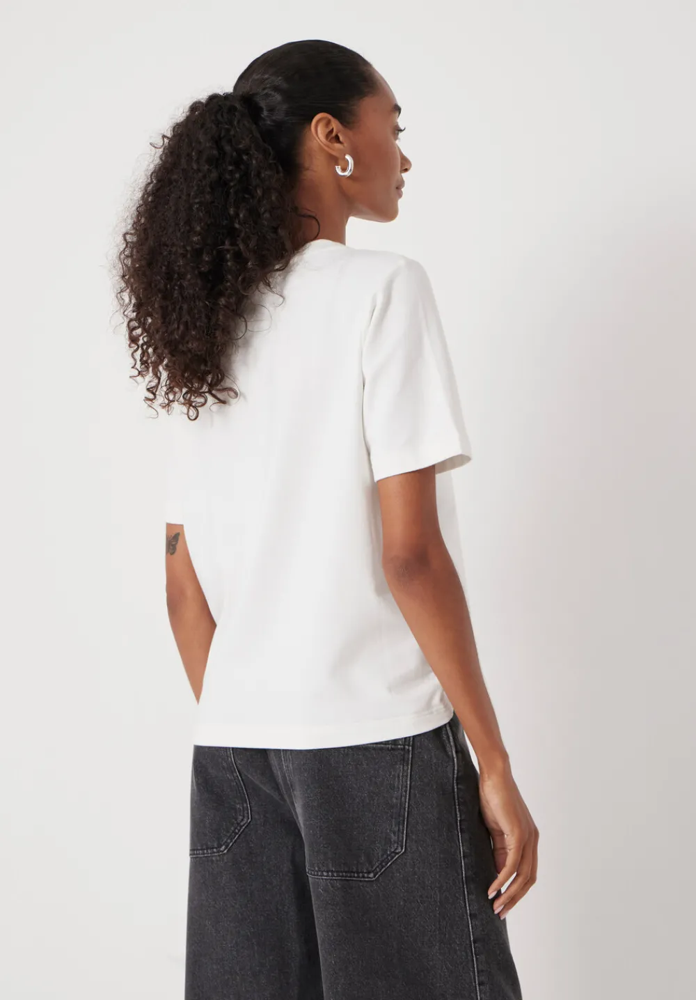 hush Tops & T-Shirts|Loopback Regular T-Shirt White