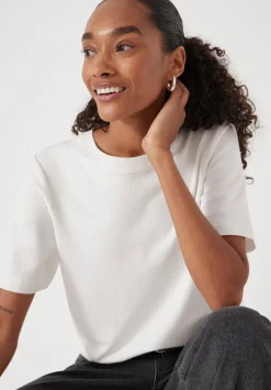 hush Tops & T-Shirts|Loopback Regular T-Shirt White