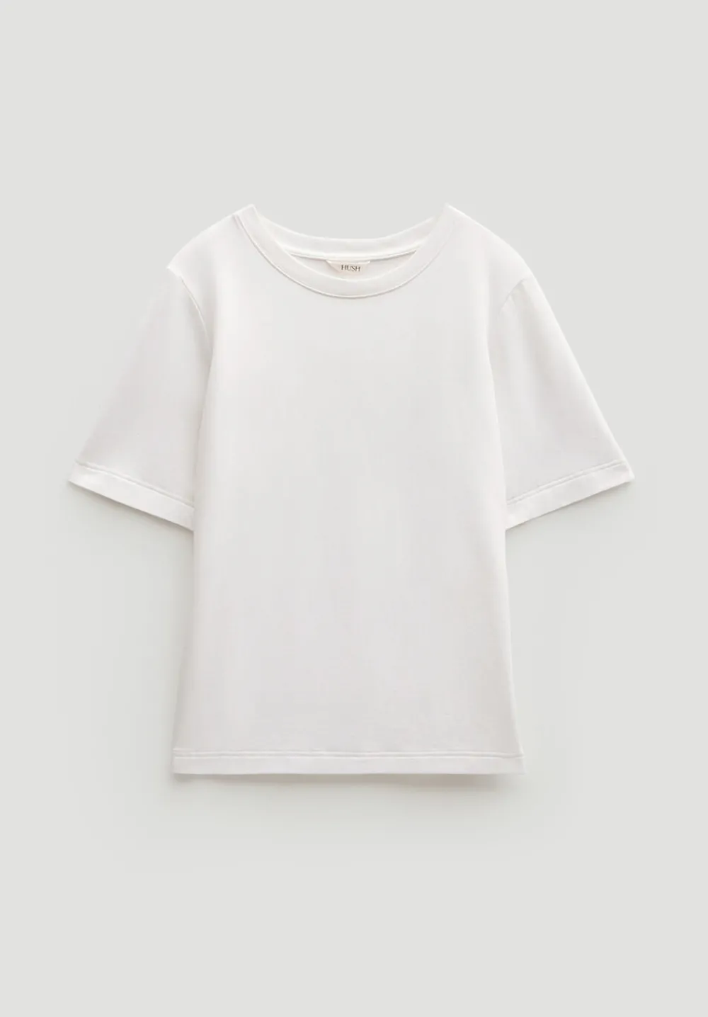 hush Tops & T-Shirts|Loopback Regular T-Shirt White