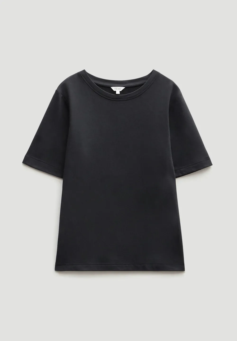 hush Tops & T-Shirts|Loopback Regular T-Shirt Black