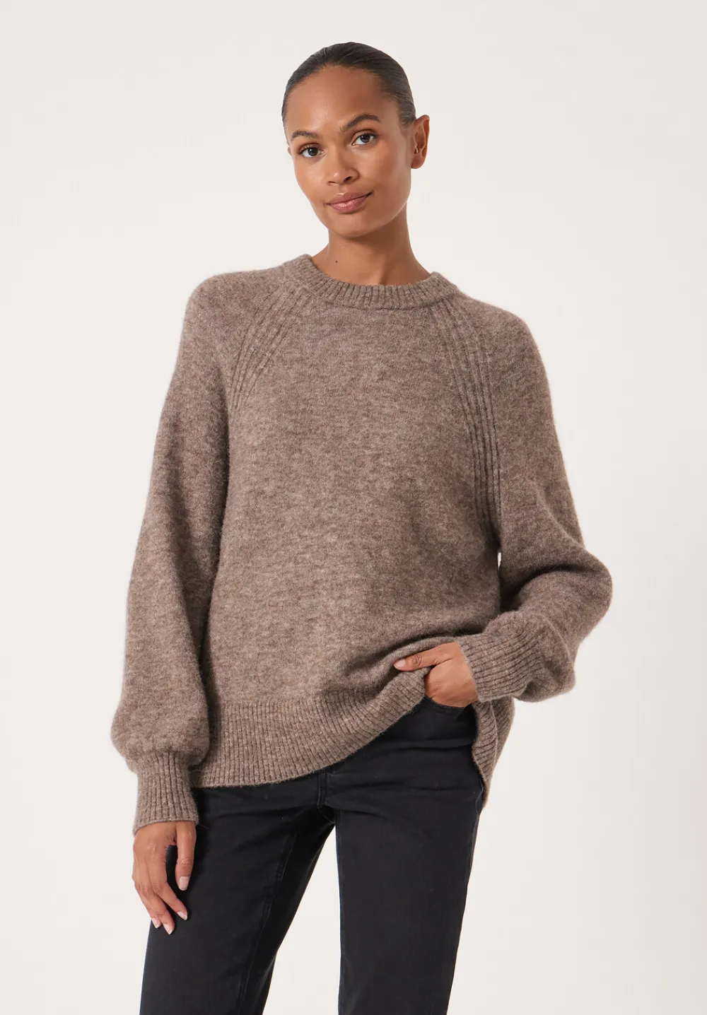 hush Jumpers & Cardigans|Lorna Relaxed Wool Blend Jumper Antler Brown