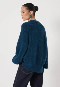 hush Jumpers & Cardigans|Lorna Relaxed Wool Blend Jumper Teal Blue