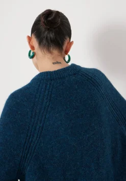 hush Jumpers & Cardigans|Lorna Relaxed Wool Blend Jumper Teal Blue