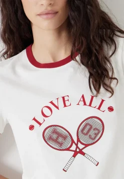 hush Tops & T-Shirts|Love All Graphic T-Shirt White