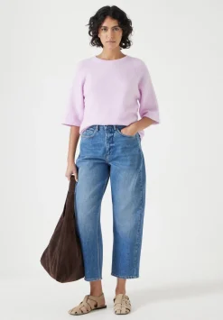 hush Tops & T-Shirts|Jumpers & Cardigans|Lucia Knitted Crew Neck T-shirt Soft Lilac
