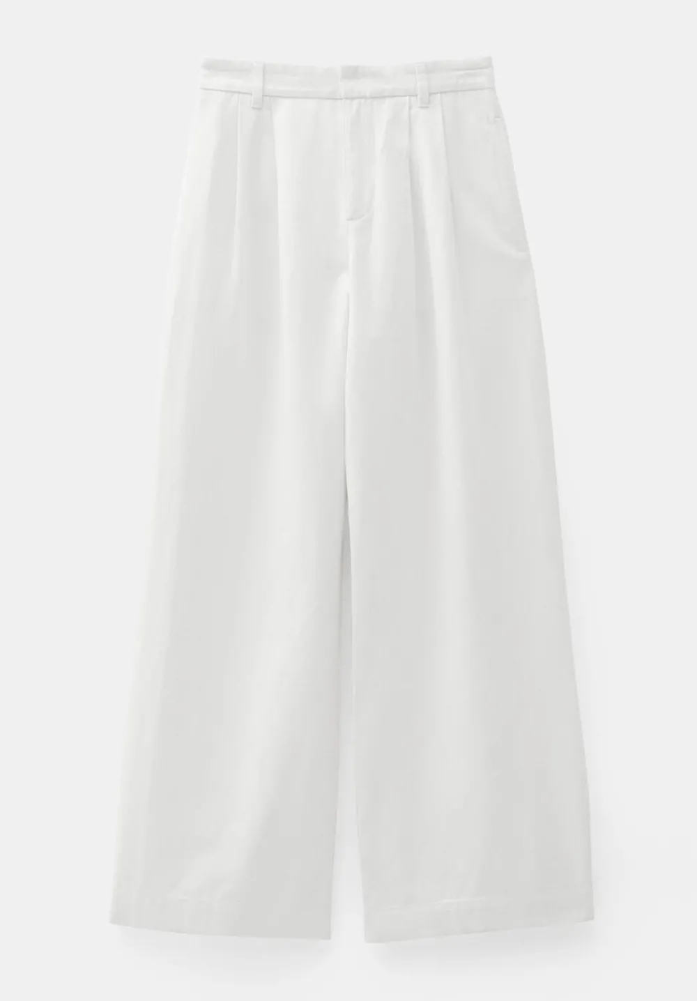hush Trousers|Lya Cotton Wide Leg Trousers Ecru Whte