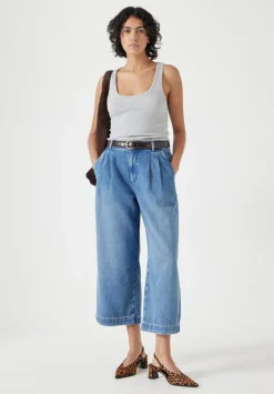 hush Jeans|Trousers|Lya Denim Pleated Culottes Mid Authentic