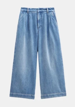 hush Jeans|Trousers|Lya Denim Pleated Culottes Mid Authentic