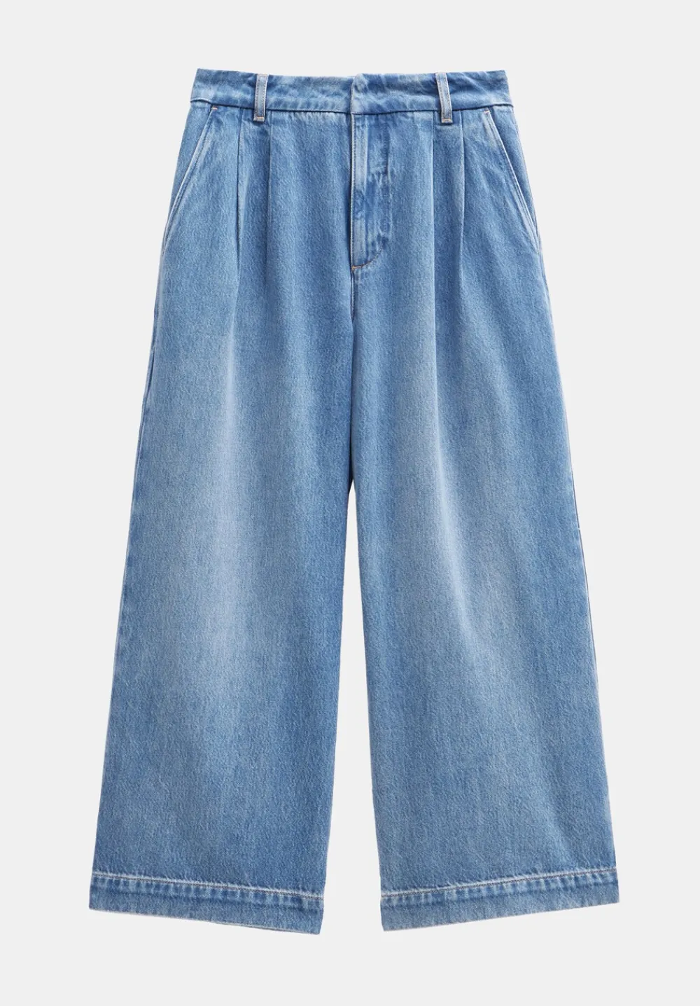 hush Jeans|Trousers|Lya Denim Pleated Culottes Mid Authentic