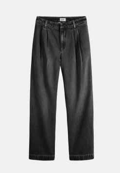 hush Jeans|Lya Pleated Wide Leg Jeans Washed Black