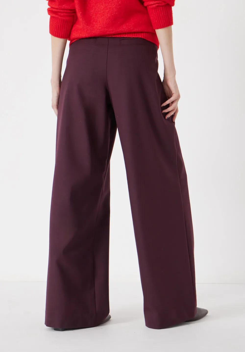 hush Trousers|Lya Wool Blend Wide Leg Trousers Winetasting