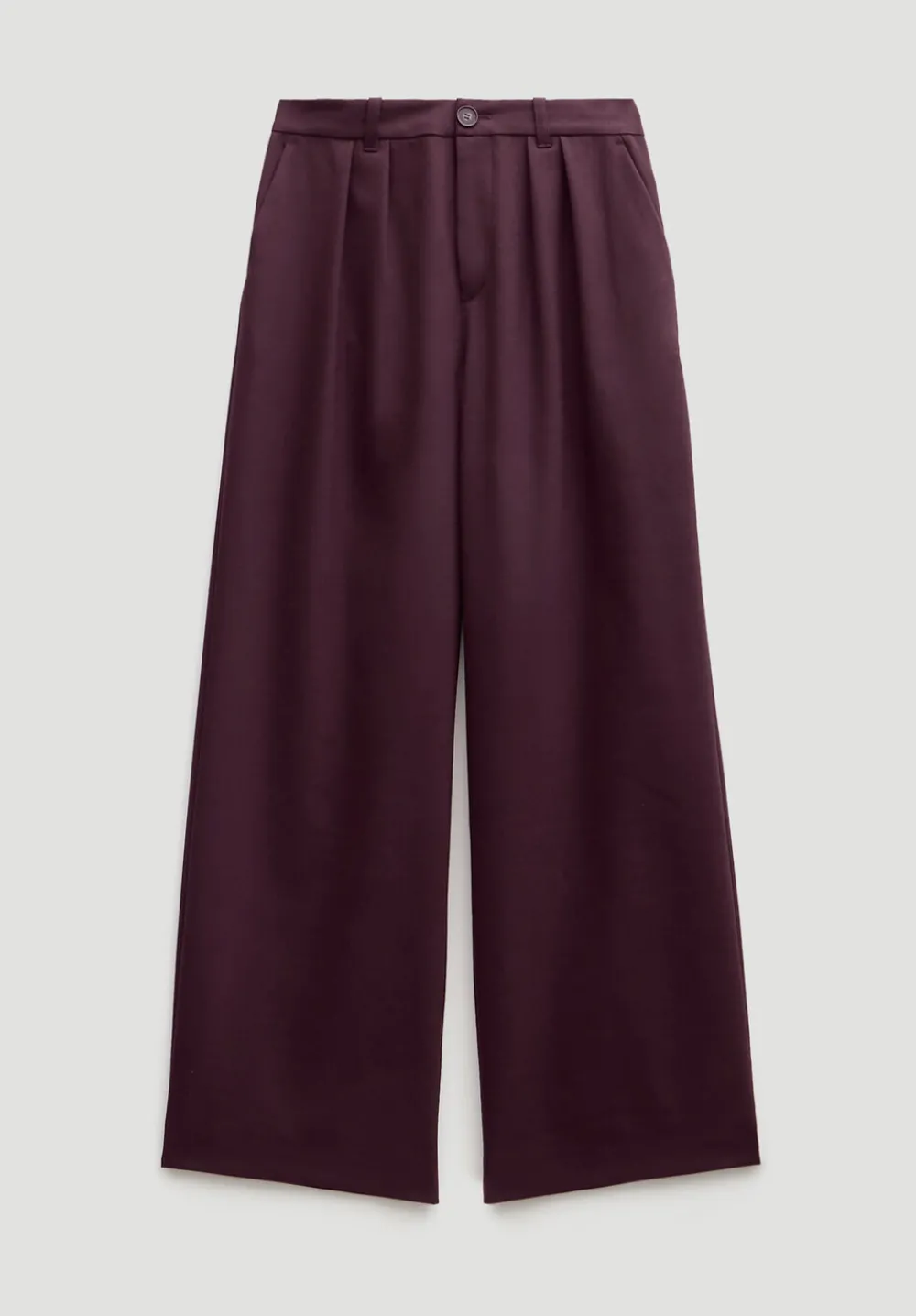hush Trousers|Lya Wool Blend Wide Leg Trousers Winetasting