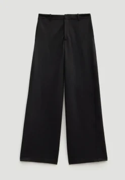 hush Trousers|Lya Wool Blend Wide Leg Trousers Black