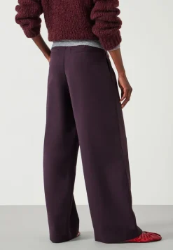 hush Trousers|Lya Wool Trousers Burgundy