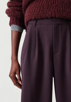 hush Trousers|Lya Wool Trousers Burgundy