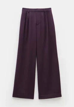 hush Trousers|Lya Wool Trousers Burgundy