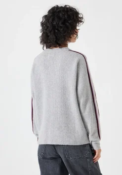 hush Jumpers & Cardigans|Lydia Ottoman Stripe Crew Neck Jumper Light Grey Marl