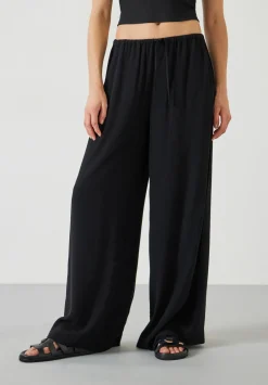 hush Trousers|Lyra Oversized Tie Waist Trousers Black