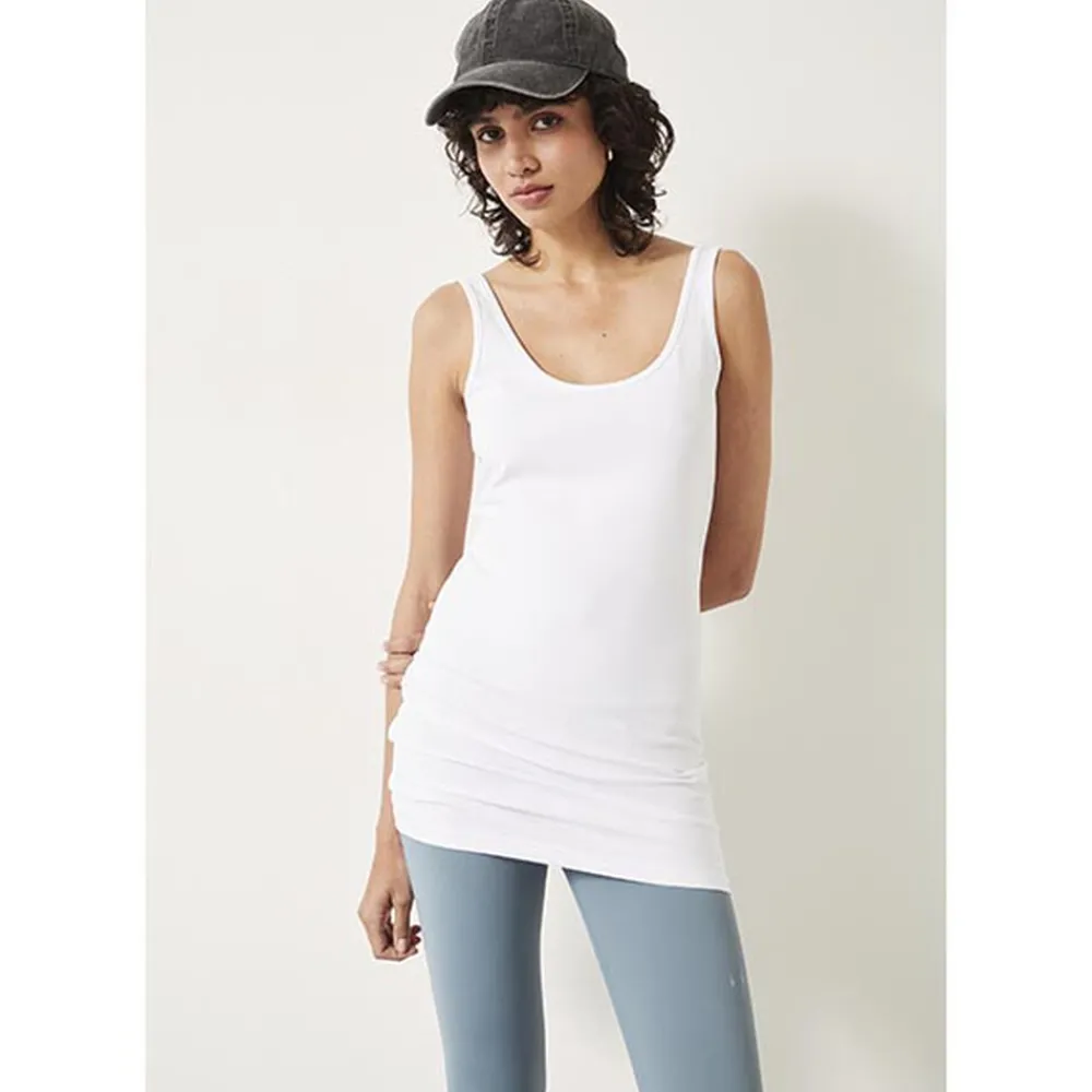 hush Tops & T-Shirts|Marcy Long Line Tank White