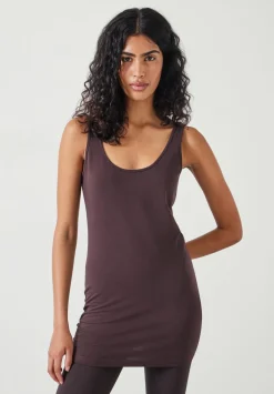 hush Tops & T-Shirts|Marcy Long Line Tank Chocolate brown