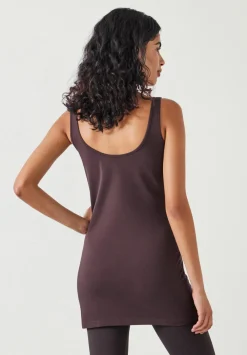 hush Tops & T-Shirts|Marcy Long Line Tank Chocolate brown