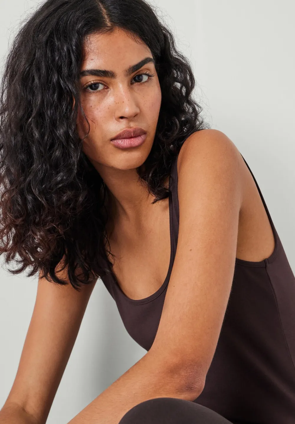 hush Tops & T-Shirts|Marcy Long Line Tank Chocolate brown