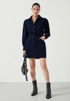 hush Dresses|Mariella Cord Mini Dress Night Sky