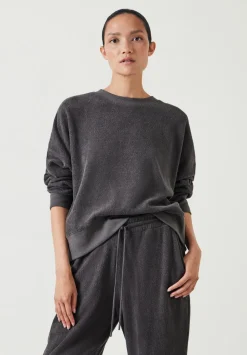 hush Sweatshirts & Hoodies|Marley Textured Sweatshirt Washed Grey