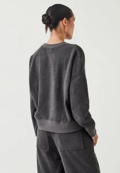 hush Sweatshirts & Hoodies|Marley Textured Sweatshirt Washed Grey