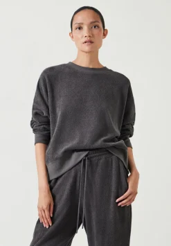 hush Sweatshirts & Hoodies|Marley Textured Sweatshirt Washed Grey